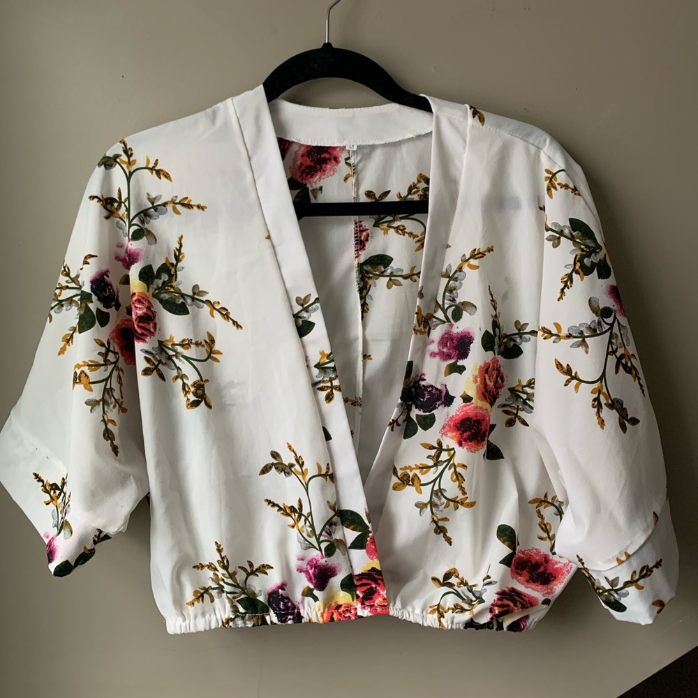 Floral Crop Top Kimono